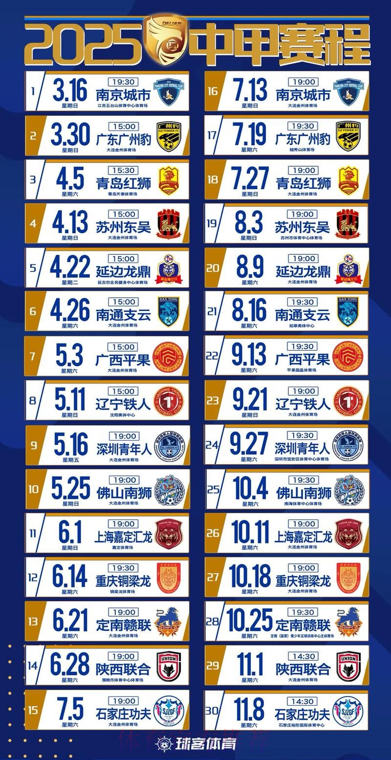 2020中甲联赛第一阶段赛程公布 2020中甲联赛第一阶段赛程公布